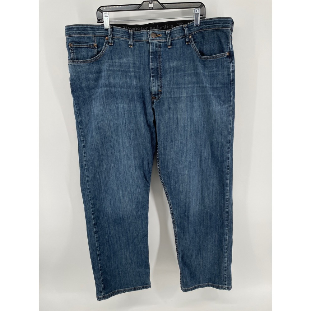 Wrangler Authentics Jeans Mens 44x29 Blue Stretch Denim Classic Five Pocket 1796